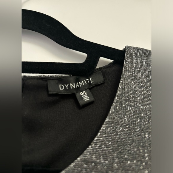 Dynamite shimmery crop top with cut out detailing and back zipper - sz L - Picture 3 of 3
